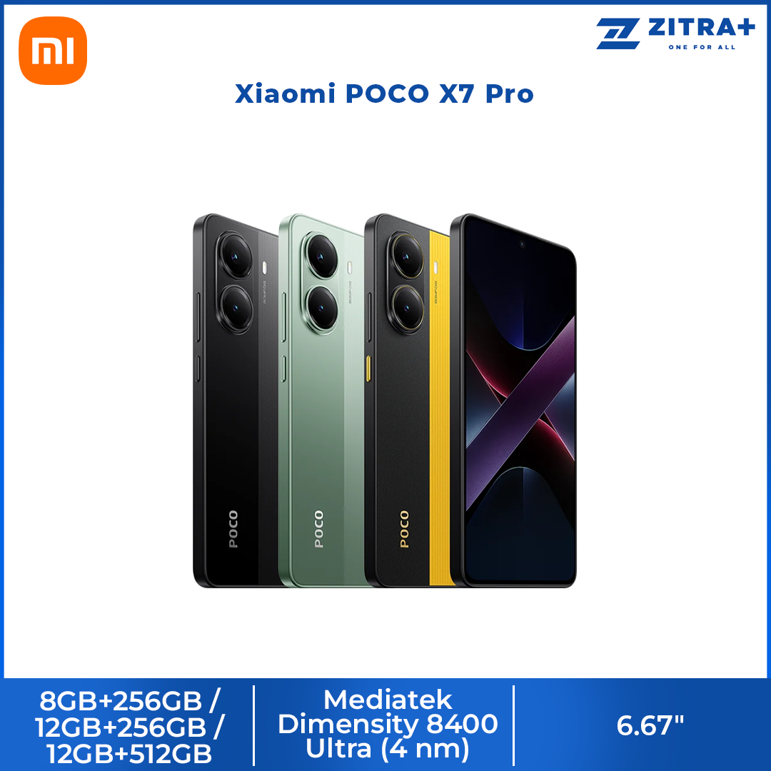 Xiaomi POCO X7 Pro | 6.67 inches, AMOLED | 50MP Main Camera | Mediatek Dimensity 8400 Ultra (4 nm) | Li-Po 6000 mAh